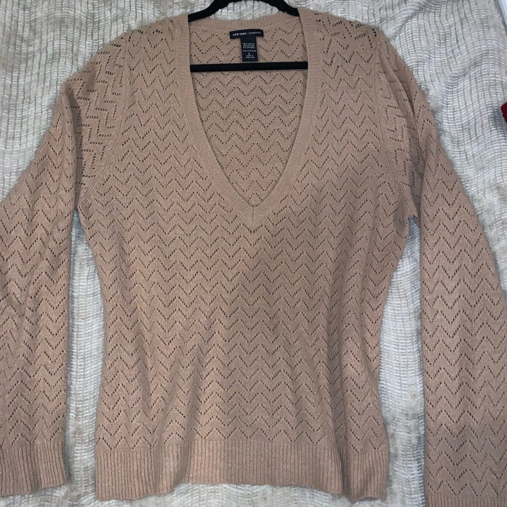 New York & Company Tan Sweater